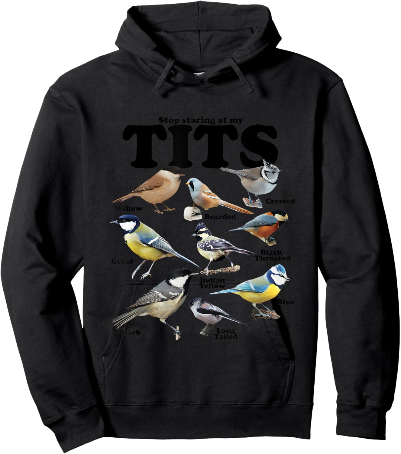 Stop Staring At My Tits Funny Hoodie - Hoodie | Black