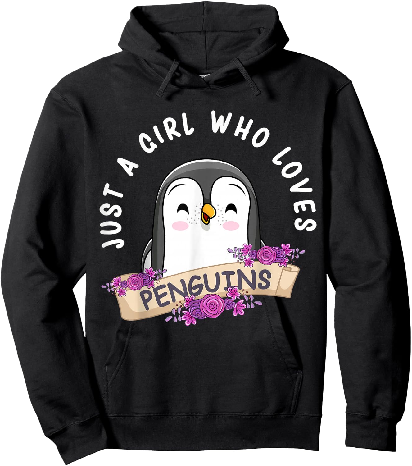 Just A Girl Who Loves Penguins Girls Penguin Lover Hoodie - Hoodie | Black