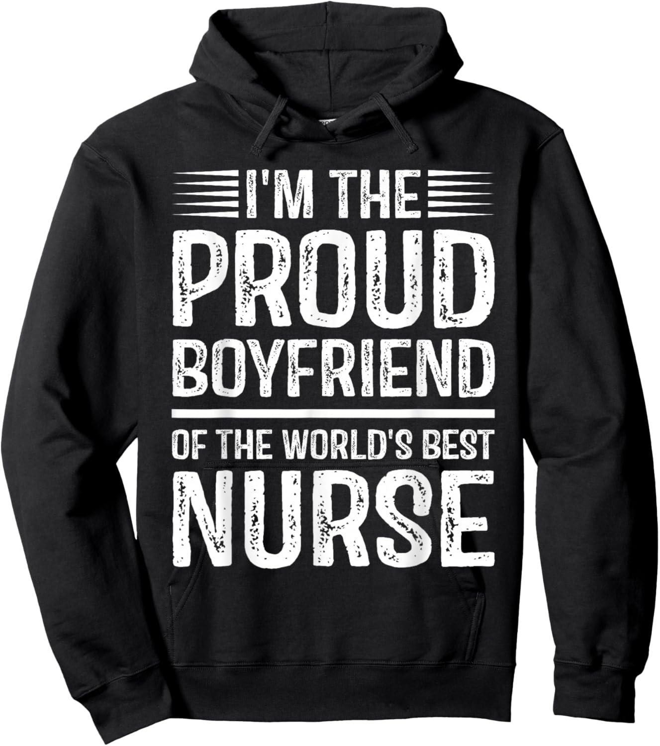 Proud Boyfriend Of Awesome Nurse Hoodie - Hoodie | Black