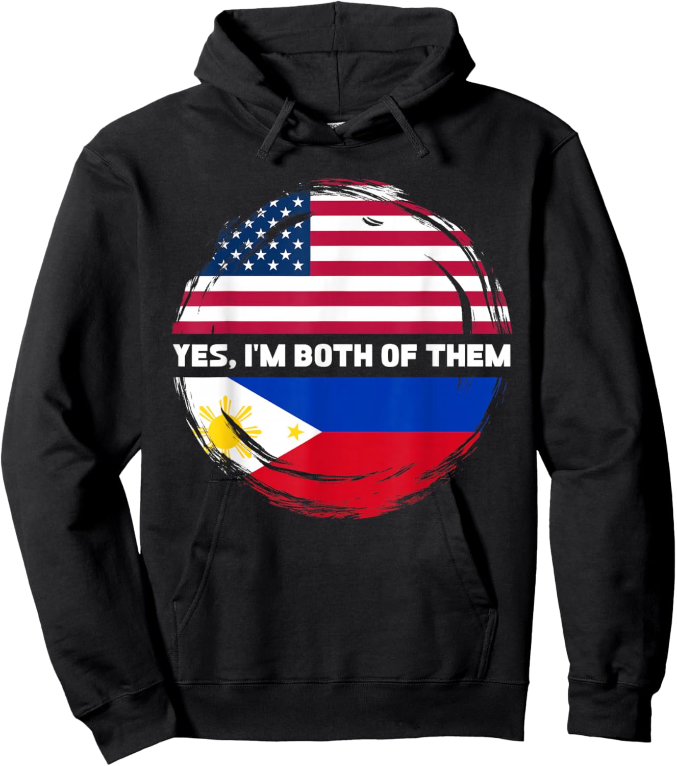 Yes I'm Both Of Them Half American Half Filipino Hoodie - Hoodie | Black