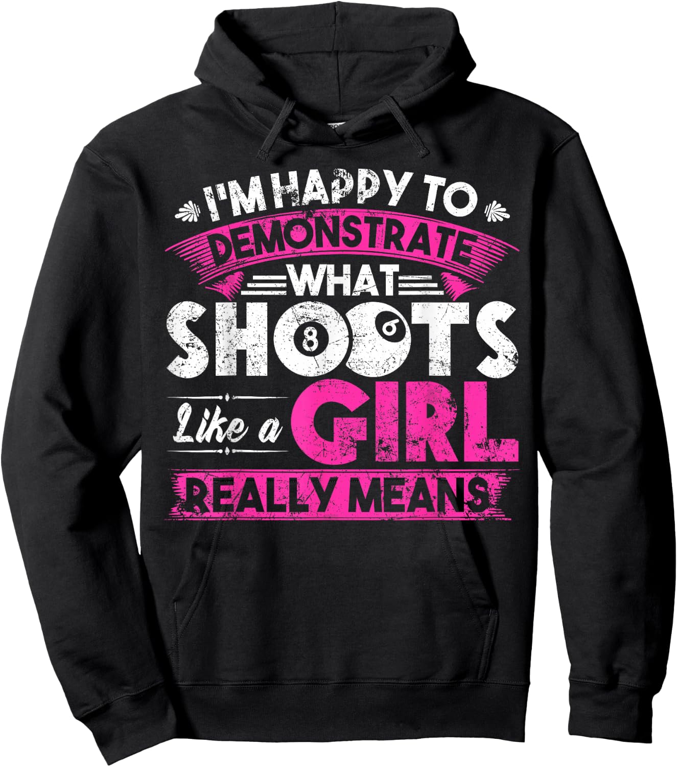 Cute Billiards Women Shirt Funny Gift Girl Pool Player Hoodie - Hoodie | Black