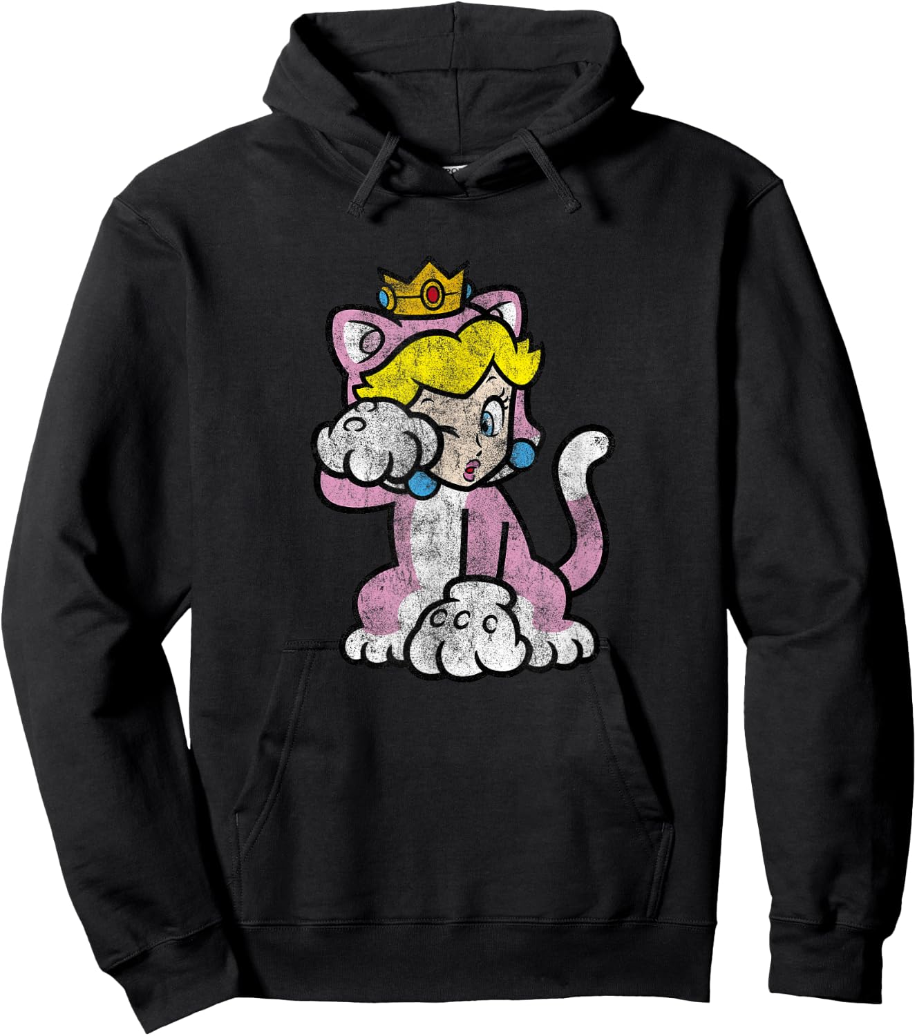 Super Mario 3D Bowser's Fury Princess Peach Cat Portrait Hoodie - Hoodie | Black