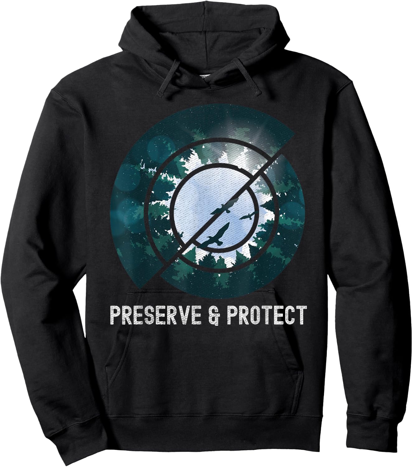 Wildlife Nature Preserve & Protect Bird Forest Conservation Hoodie - Hoodie | Black