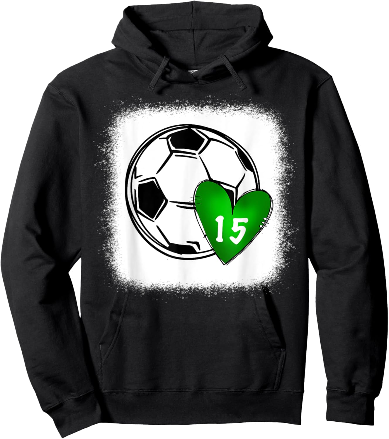 Custom Soccer Mom Number 15 Heart for Mom, Mommy Hoodie - Hoodie | Black