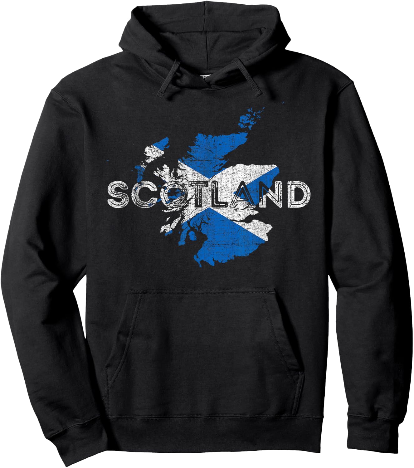Scottish Map and Flag Souvenir - Distressed Scotland Hoodie - Hoodie | Black