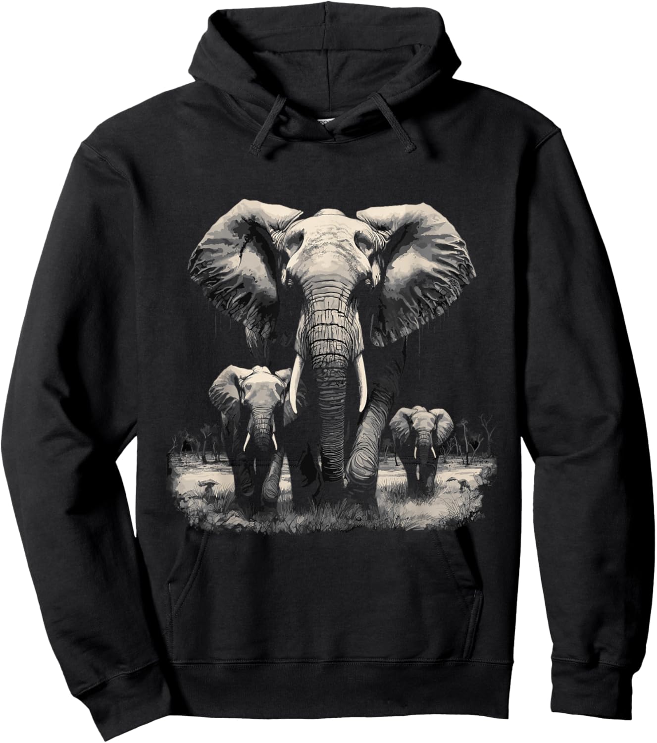 Elephant Family Elephant Hoodie - Hoodie | Black