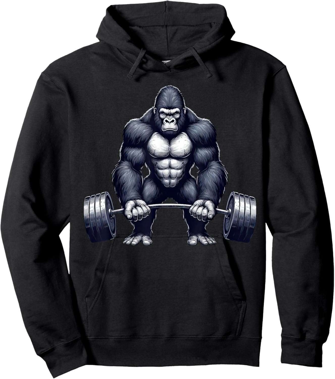 Gorilla Weightlifting Fitness Gym Training Bodybuilding Hoodie - Hoodie | Black