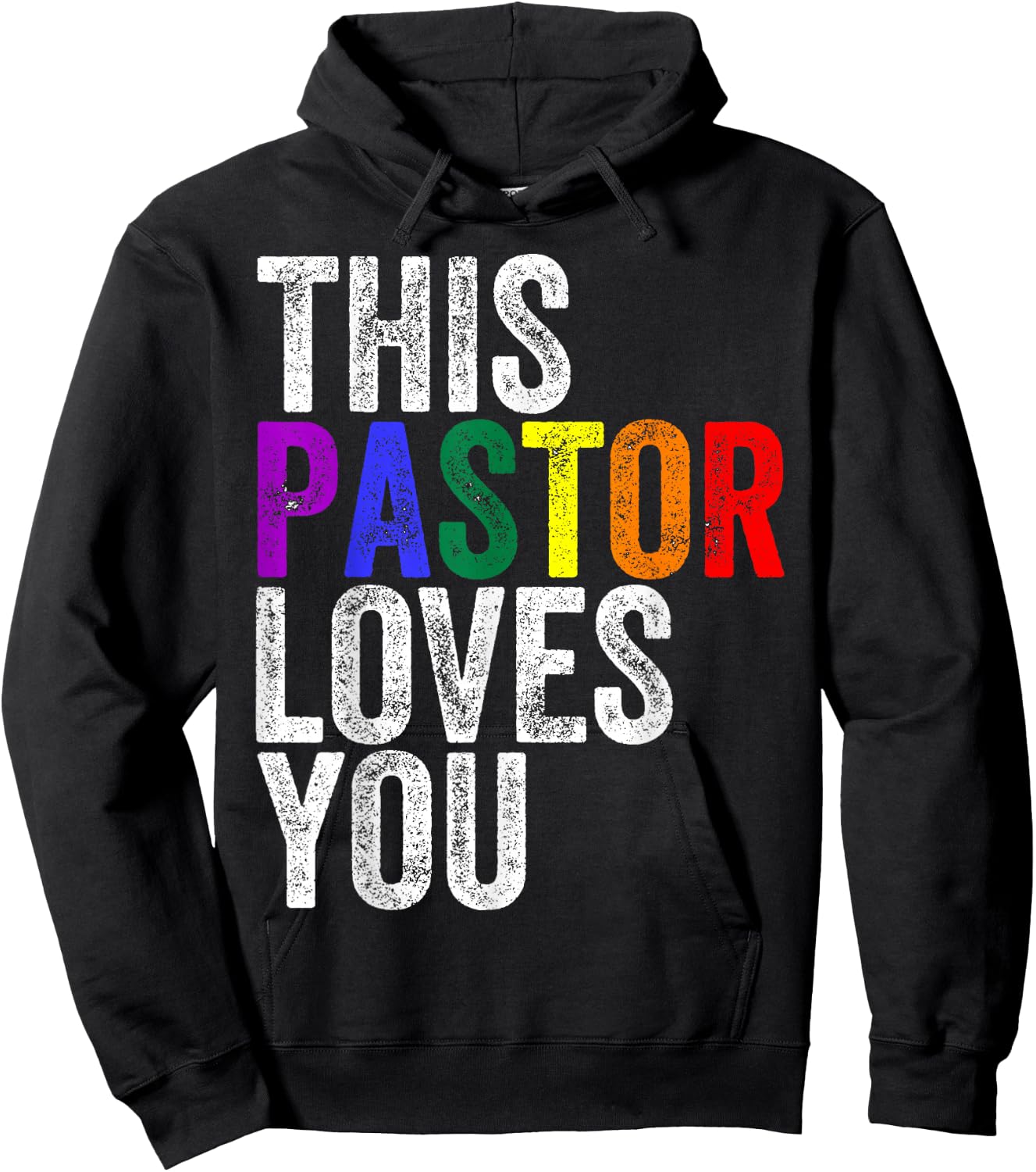This Pastor Loves You Pride Proud Ally Gay Parade Hoodie - Hoodie | Black
