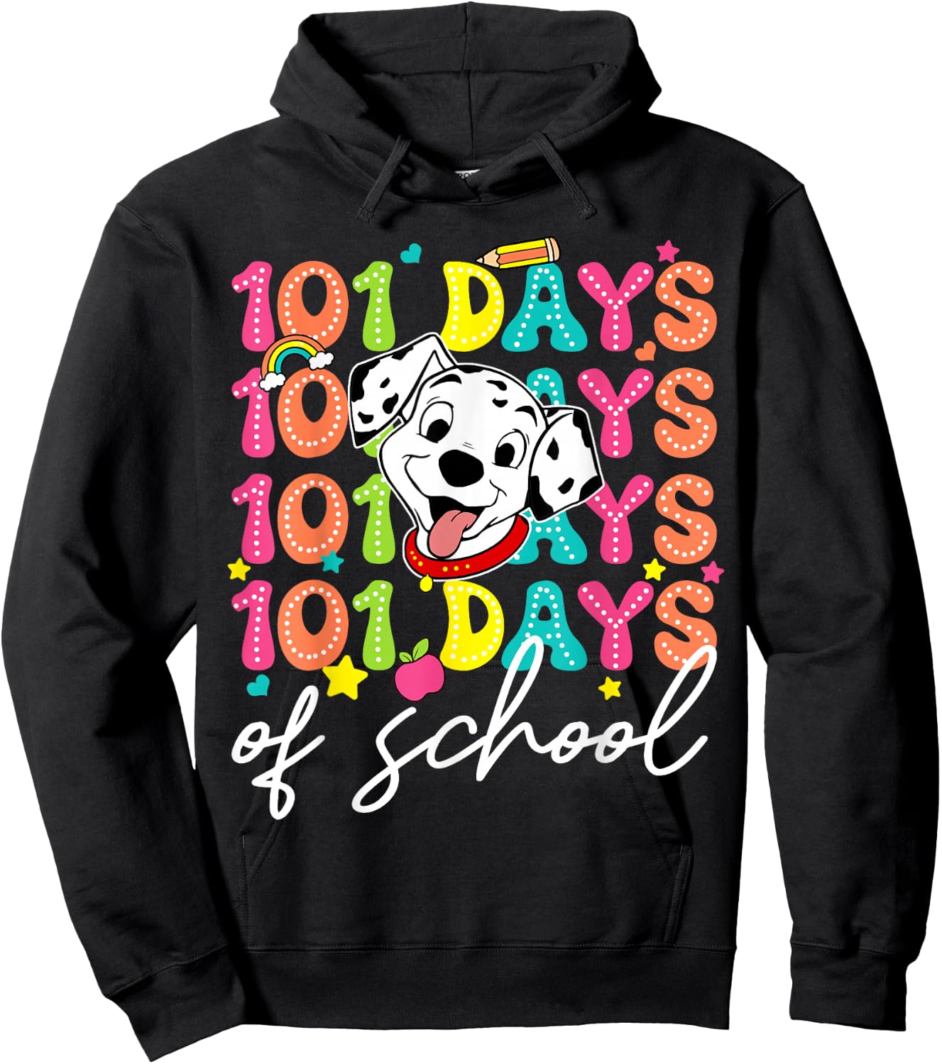 100 Days Of School Dalmatian Dog Boys 100th Day Of School Hoodie - Hoodie | Black