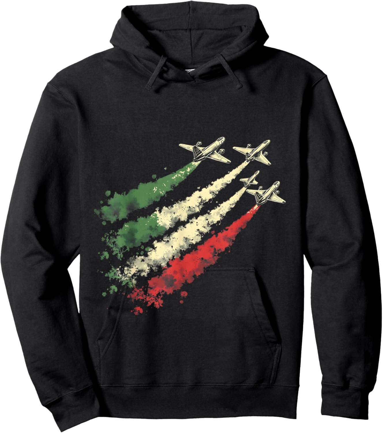Italienische Luftwaffe Frecce Italien Farbflugzeug Hoodie - Hoodie | Black