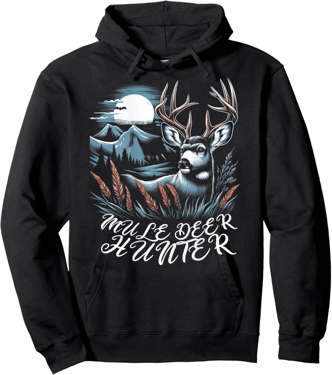 Muledeer Hunter Hunting Novelty Men Women Mule Deer Hunting Hoodie - Hoodie | Black