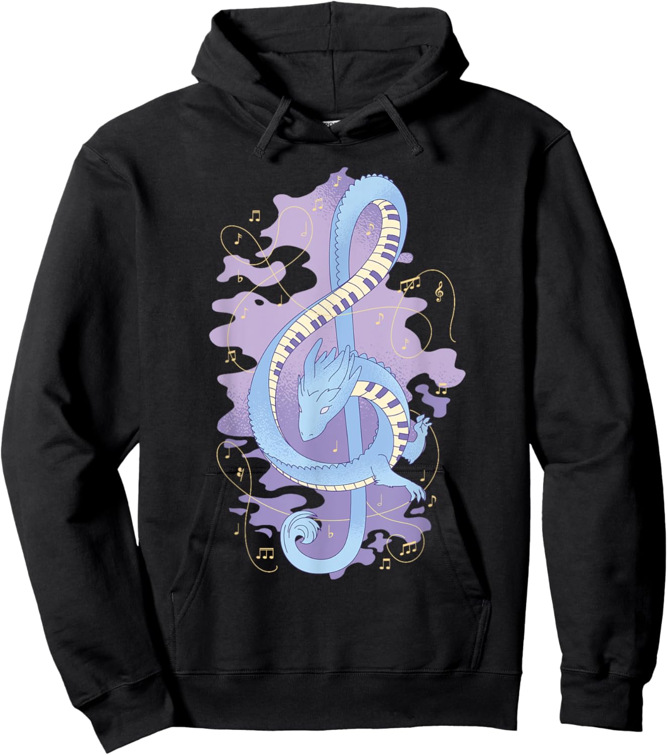 Treble Clef with Dragon Hoodie - Hoodie | Black