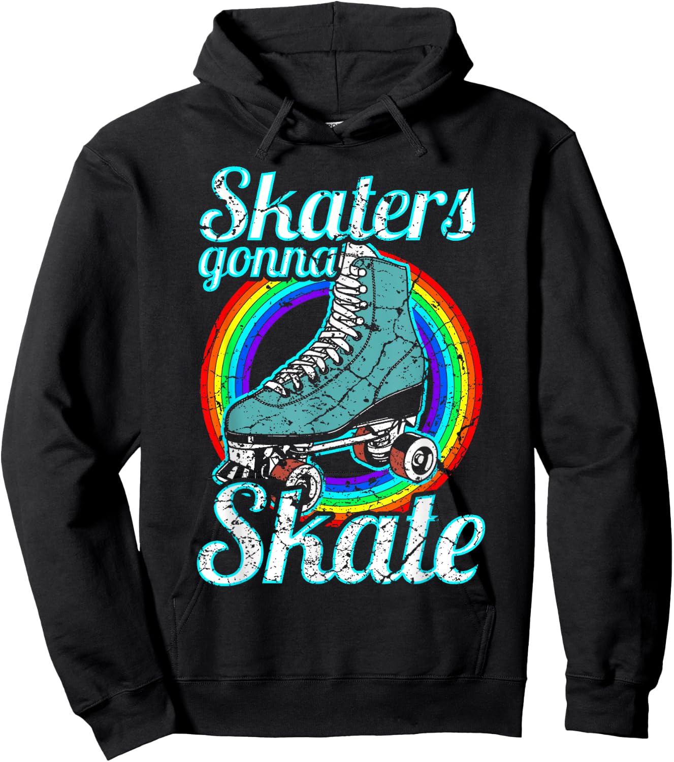 Retro Skaters Gonna Skate Roller Skate Hoodie - Hoodie | Black
