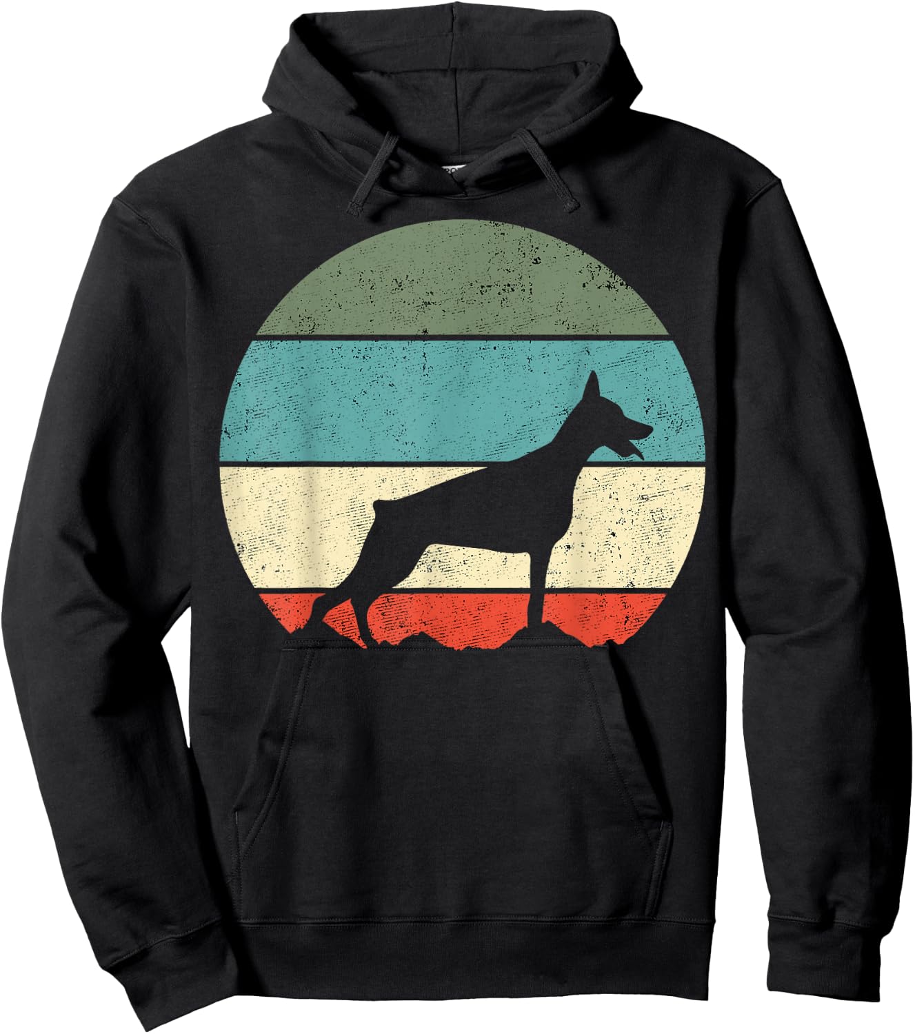 Doberman Dog Retro Hoodie - Hoodie | Black