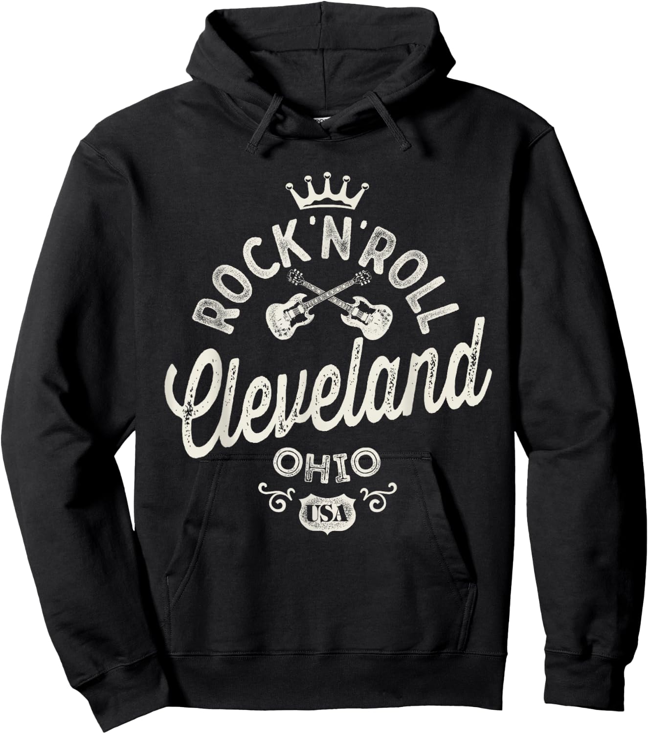 Cleveland Rock'n'Roll Music Cool Vintage Hoodie - Hoodie | Black