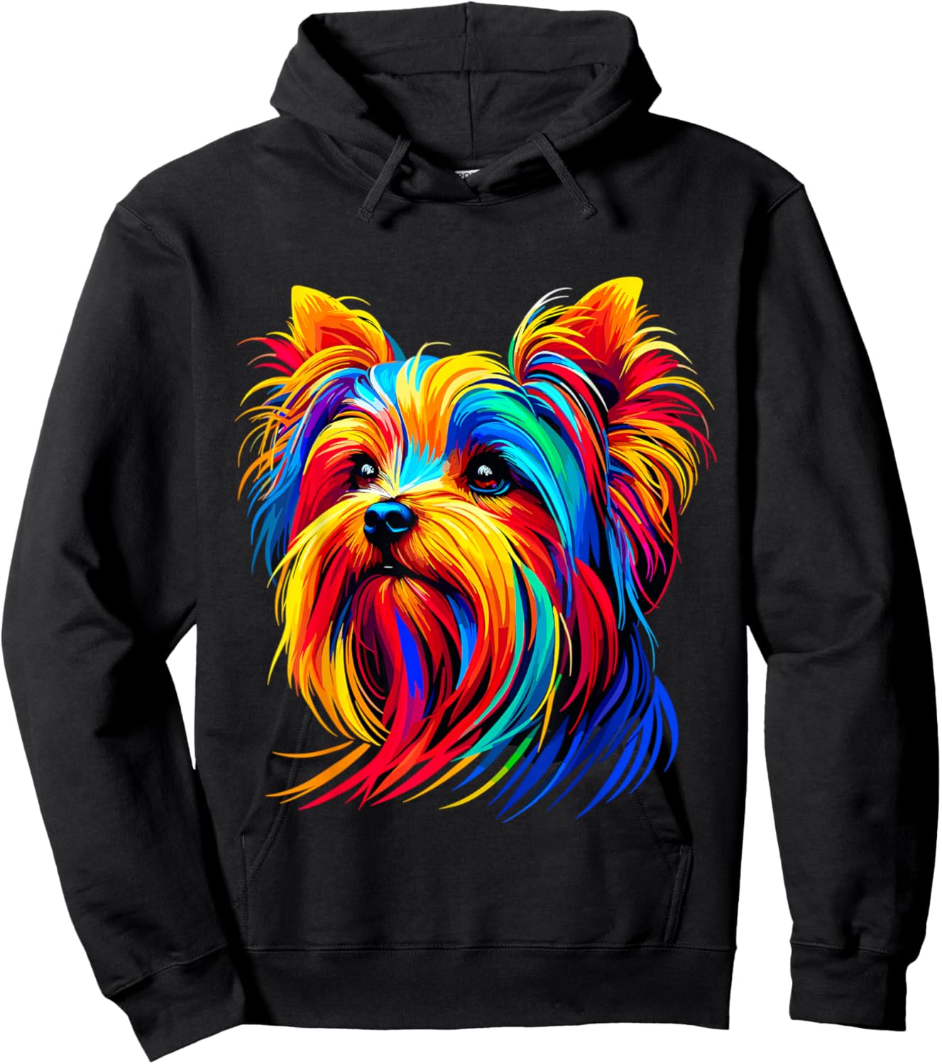 Colorful Pop Art Yorkshire Terrier Yorkie Lover Hoodie - Hoodie | Black