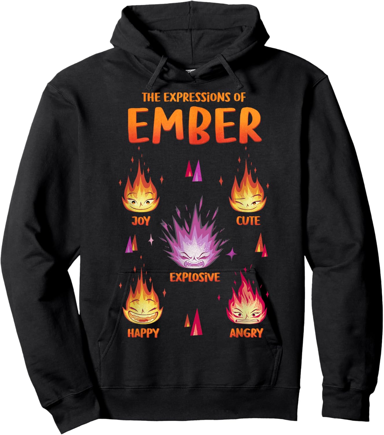 Disney Pixar Elemental The Expressions Of Ember Poster Hoodie - Hoodie | Black