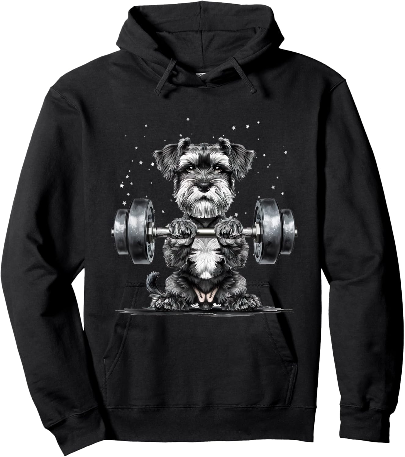 Pumping Weight Lifting Funny Miniature Schnauzer Hoodie - Hoodie | Black