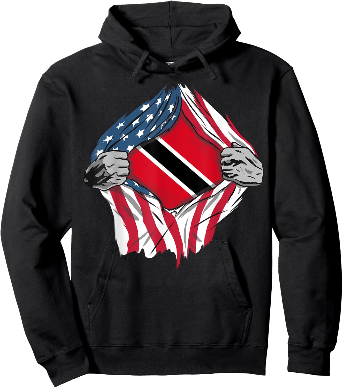 Trinidad and Tobago American Blood Inside Me - Country Flags Hoodie - Hoodie | Black