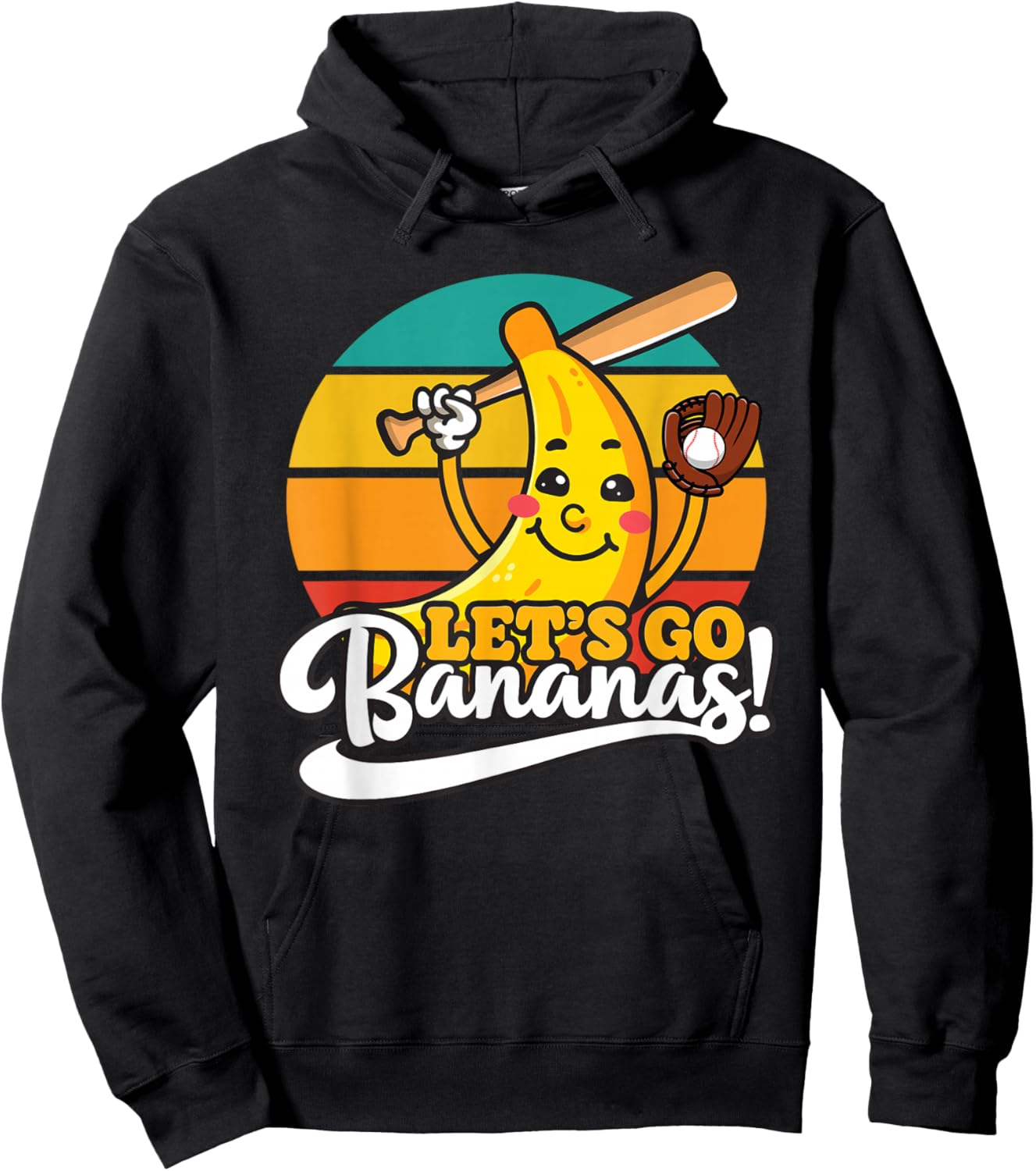 Funny Let’s Go Bananas Baseball Hoodie - Hoodie | Black