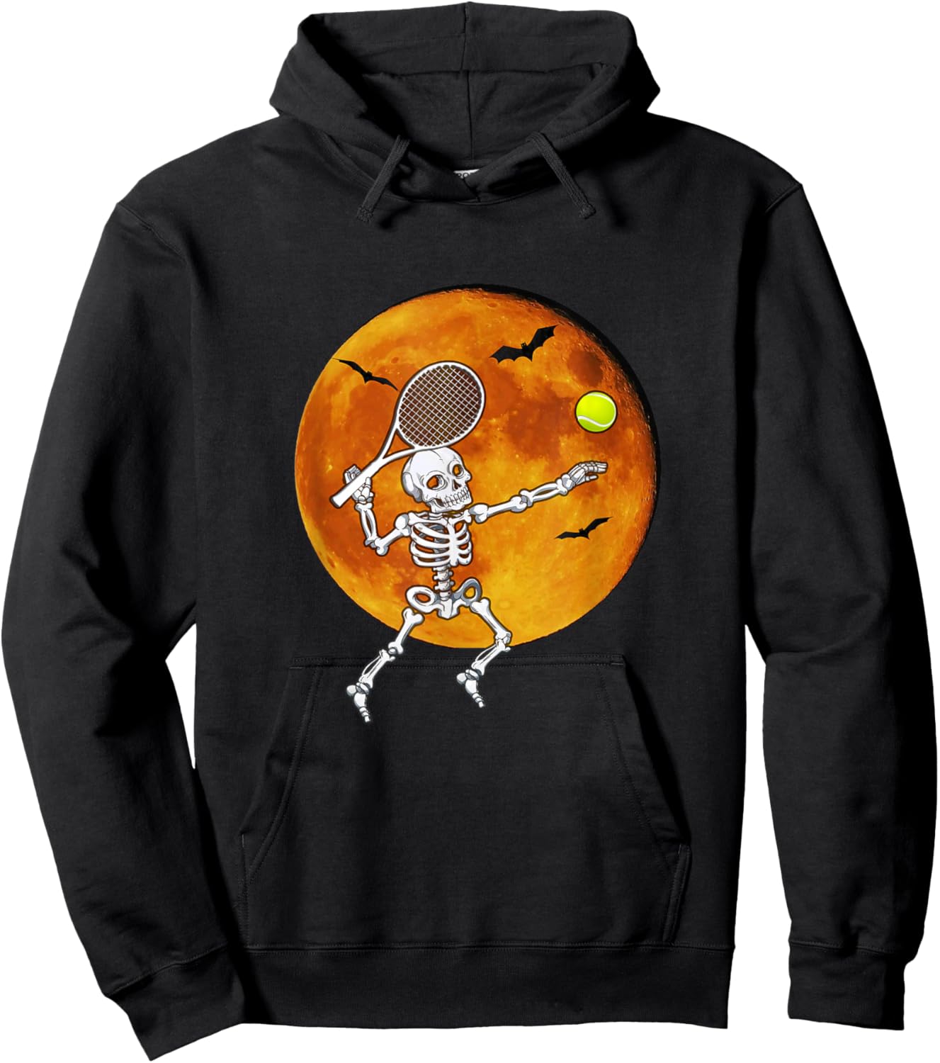 Skeleton Tennis Halloween Racket Ball Hoodie - Hoodie | Black