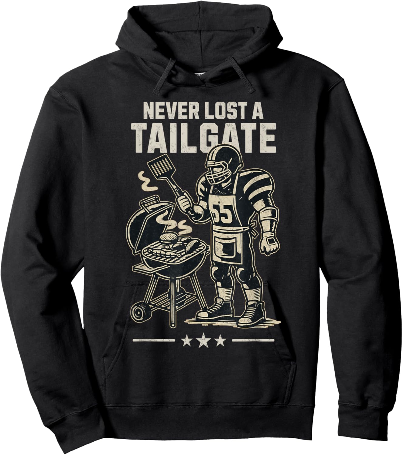 Never Lost A Tailgate Party American Football Funny Grill Hoodie - Hoodie | Black