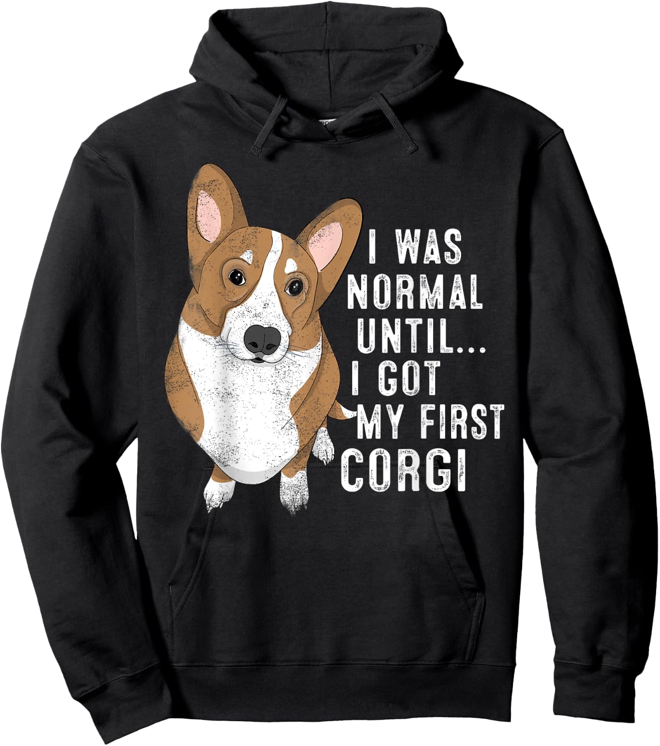 I Was Normal Until I Got My First Corgi Dog Lover Pet Owner Men Women Hoodie - Hoodie | Black
