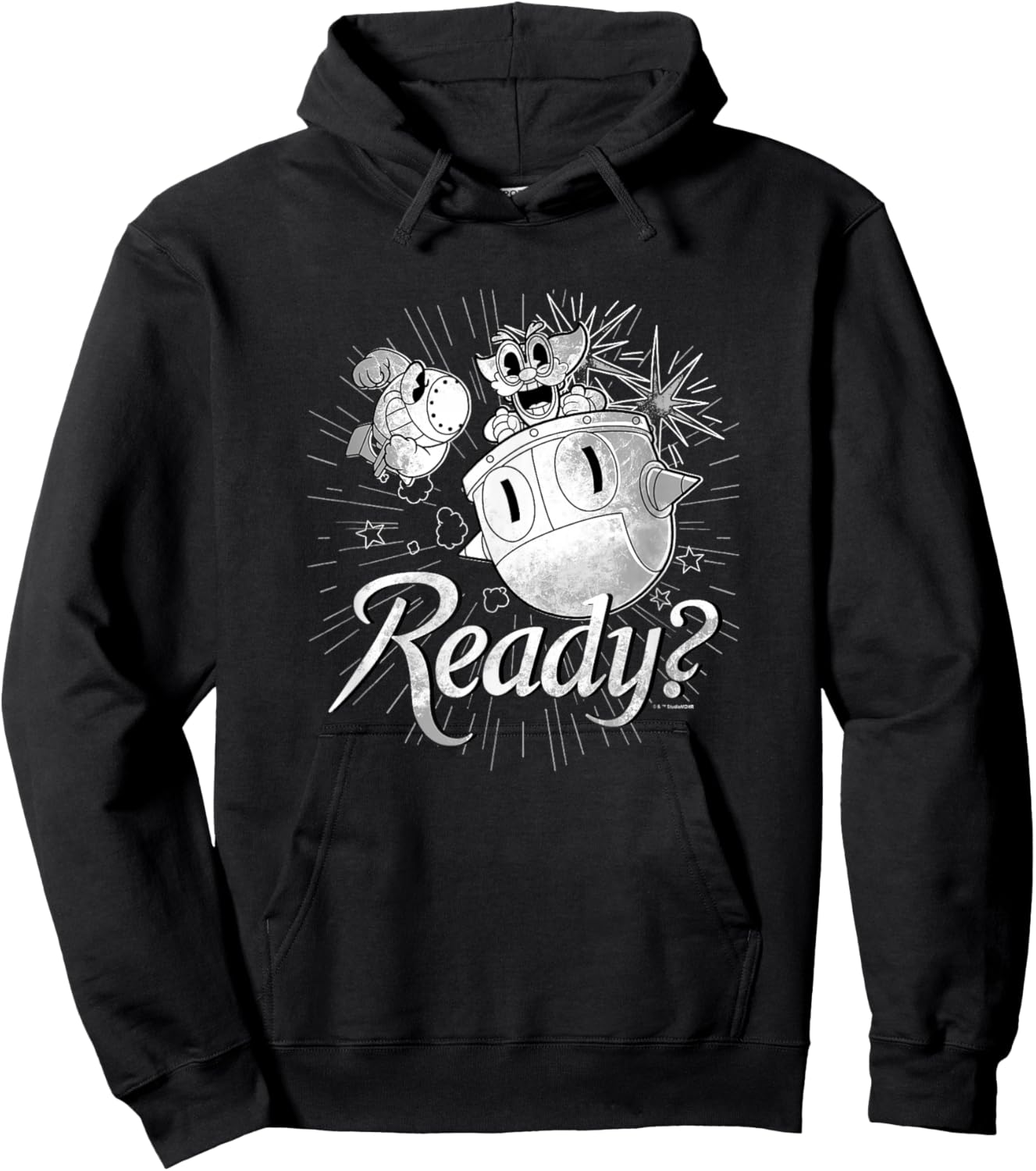 Cuphead Dr. Kahl's Robot Ready For Battle Retro Big Poster Hoodie - Hoodie | Black