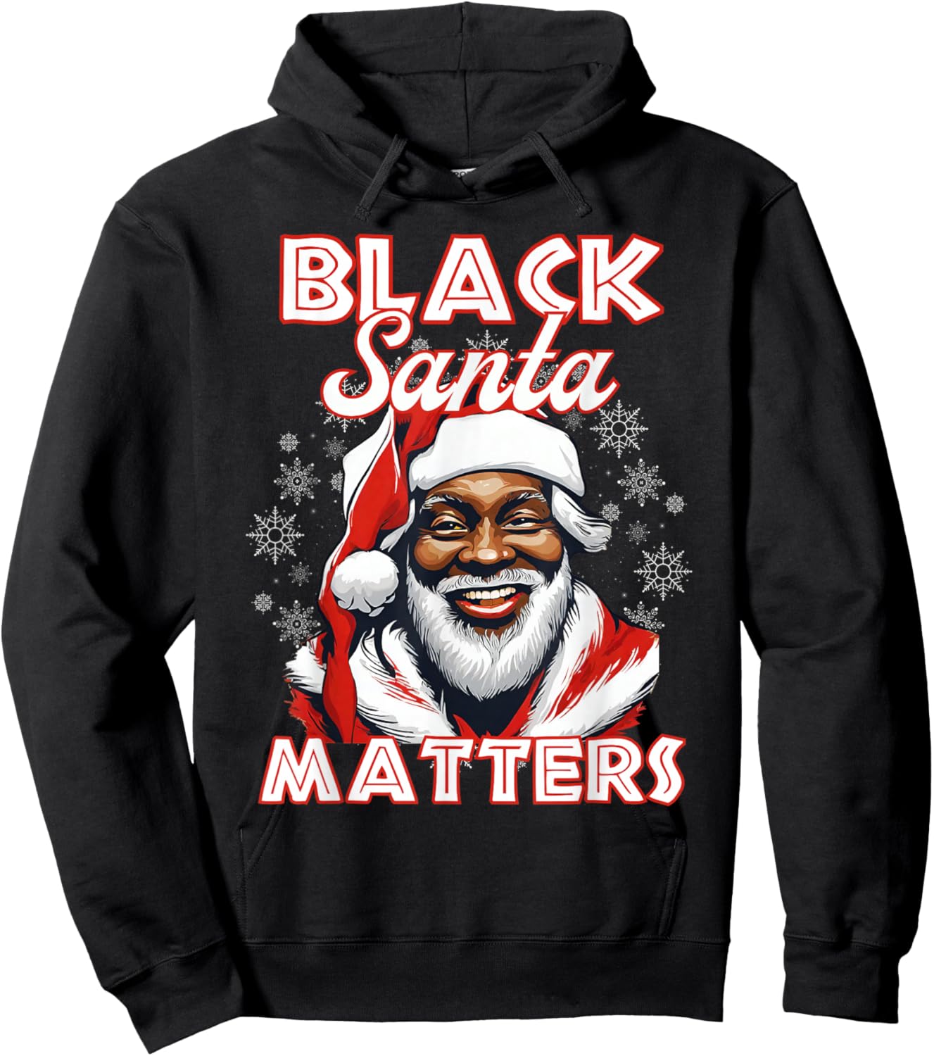 African American Santa Black Matters Christmas Pajama Family Hoodie - Hoodie | Black