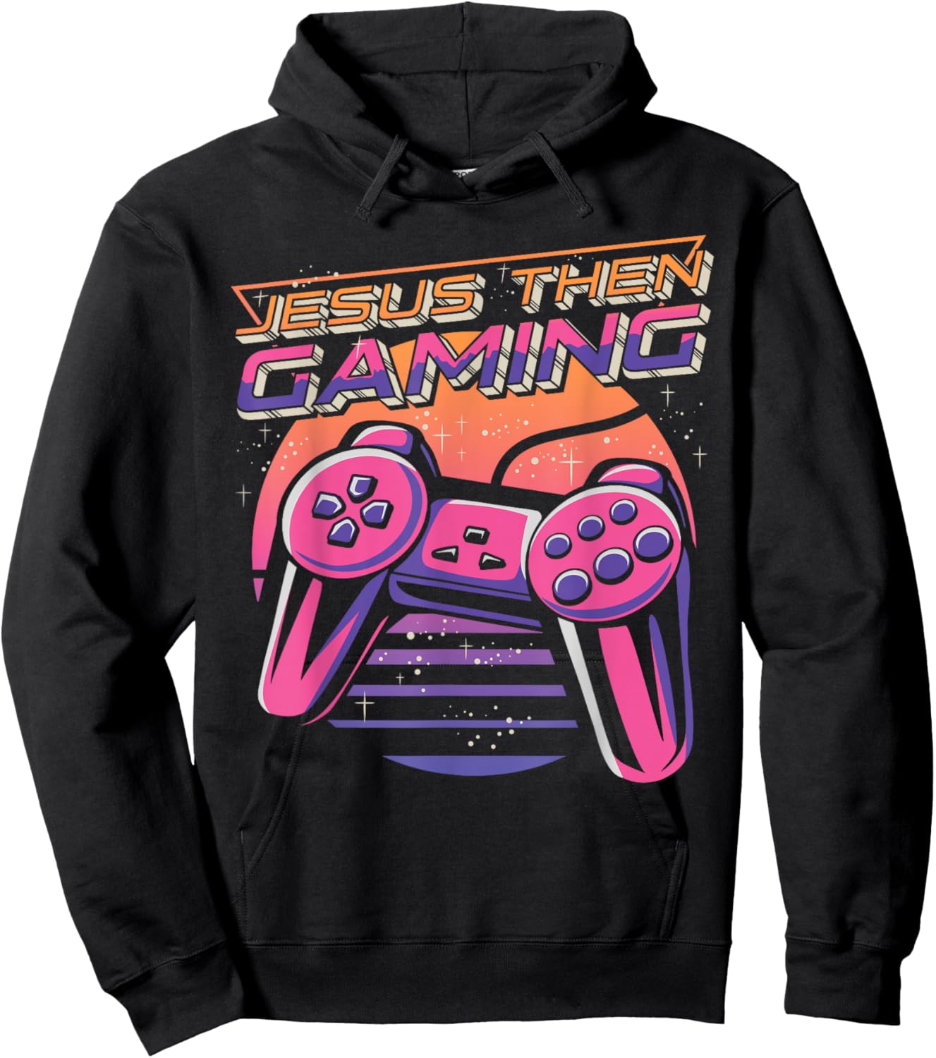 Jesus Then Gaming Gamer Christian Boys Video Game Controller Hoodie - Hoodie | Black