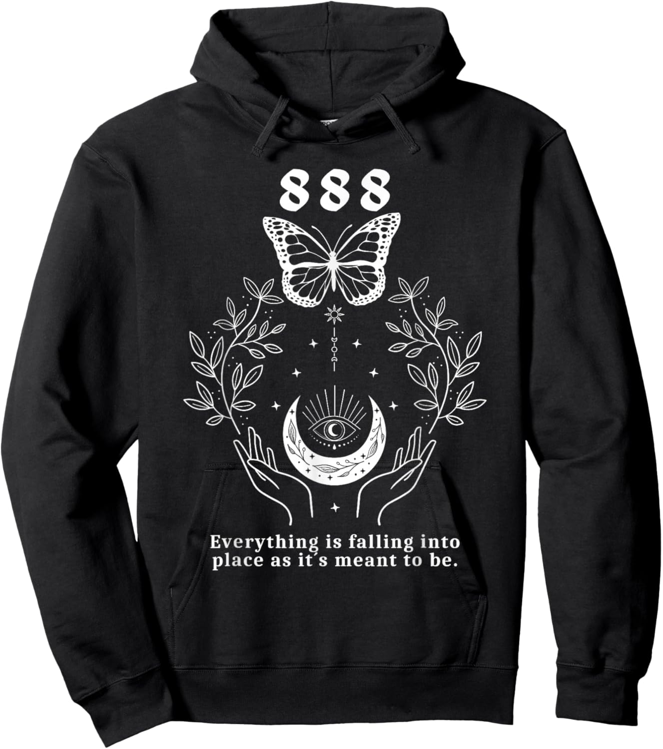 Angel Number 888 Everything Is Falling Into Place Hoodie - Hoodie | Black