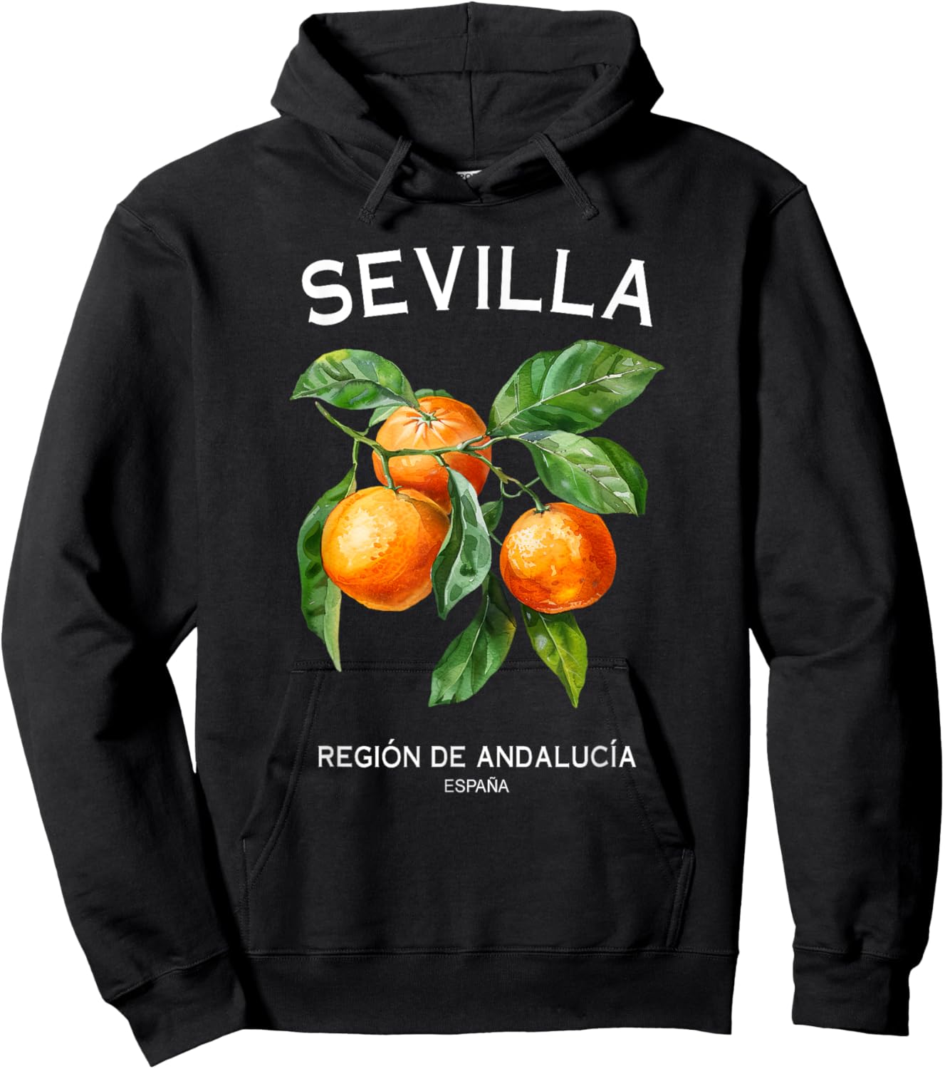 Sevilla Orange Art Spanish Fruit Lover Spain Andalusia Hoodie - Hoodie | Black