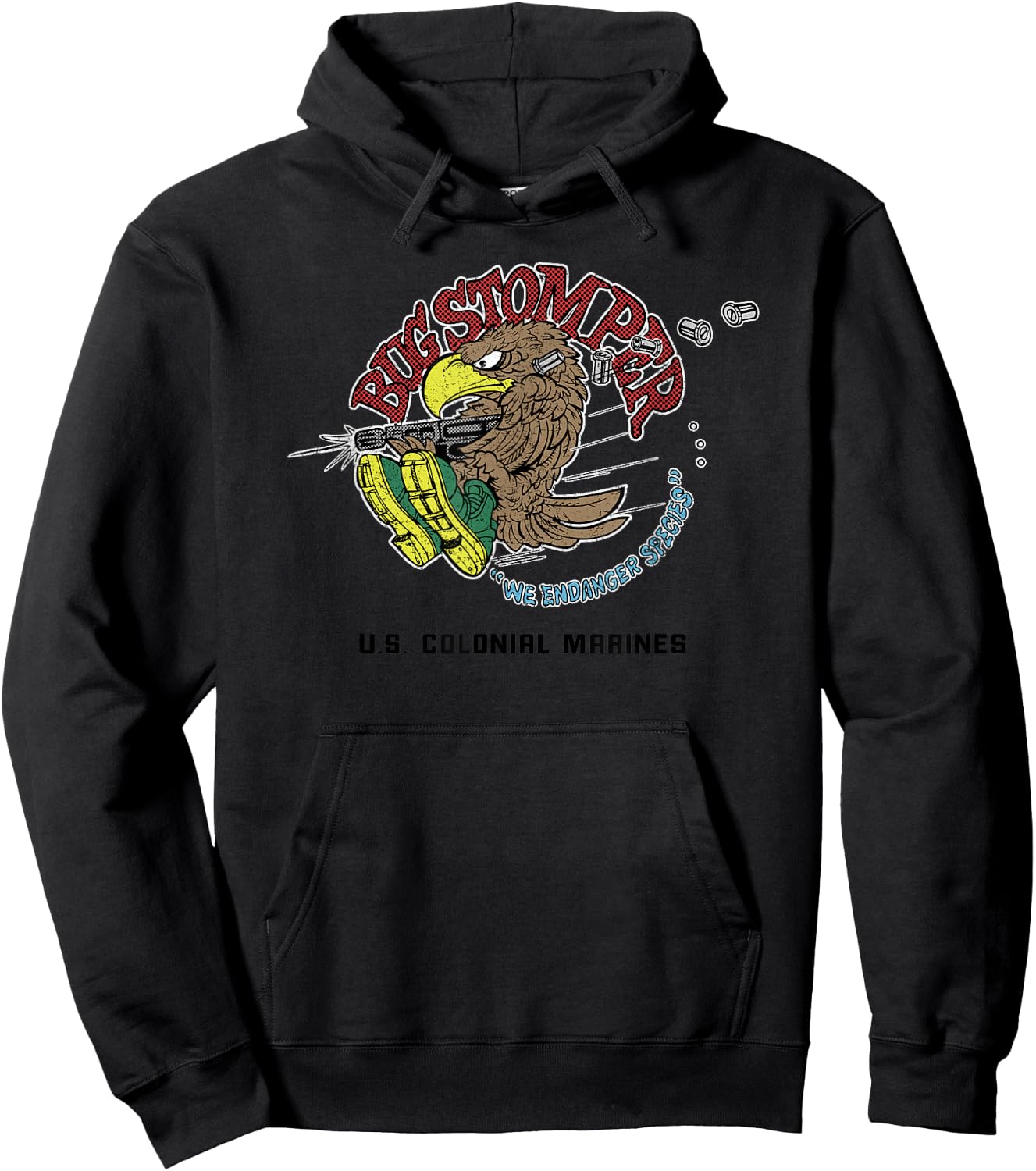 Aliens Bug Stomper We Endanger Species Hoodie - Hoodie | Black