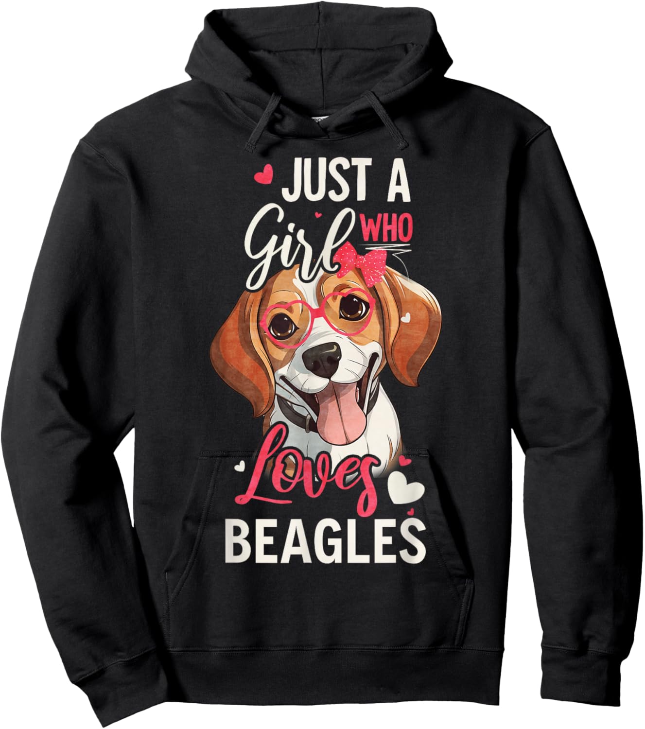 Just A Girl Who Loves Beagles Funny Beagle Dog Lover Hoodie - Hoodie | Black