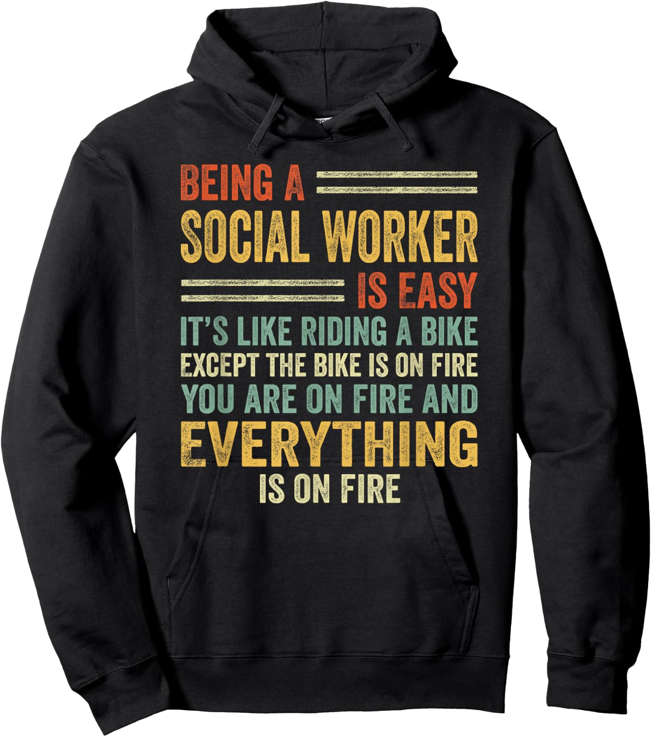 Being A Social Worker Is Easy It's Like Riding A Bike Funny Hoodie - Hoodie | Black