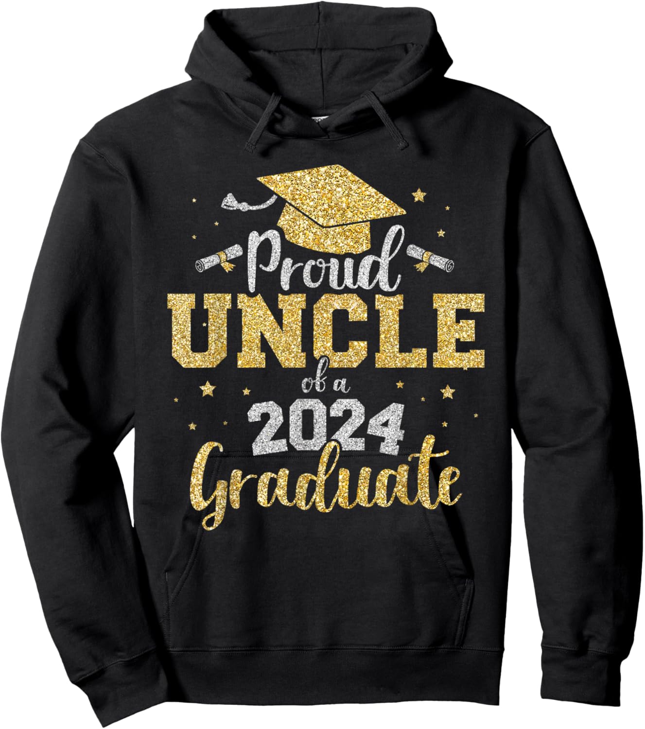 Proud uncle of a class of 2024 graduate senior graduation Hoodie - Hoodie | Black