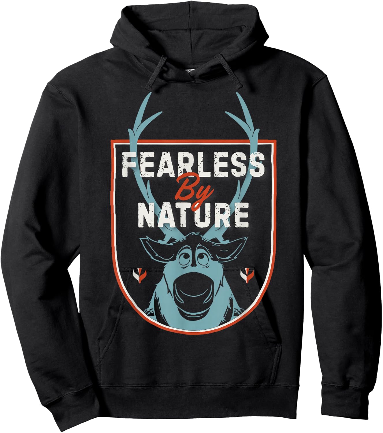Disney Frozen 2 Sven Fearless By Nature Crest Hoodie - Hoodie | Black