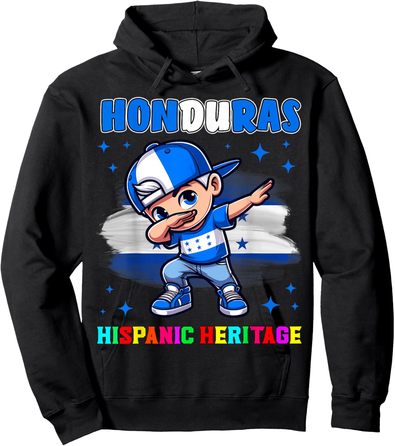 Honduras Dabbing Kid Hispanic Heritage Celebration for Kids Hoodie - Hoodie | Black