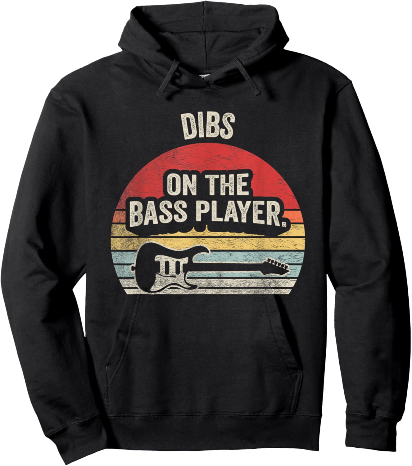 NICE 'N COOL Retro Vintage Dibs On The Bass Player Bassist Hoodie - Hoodie | Black