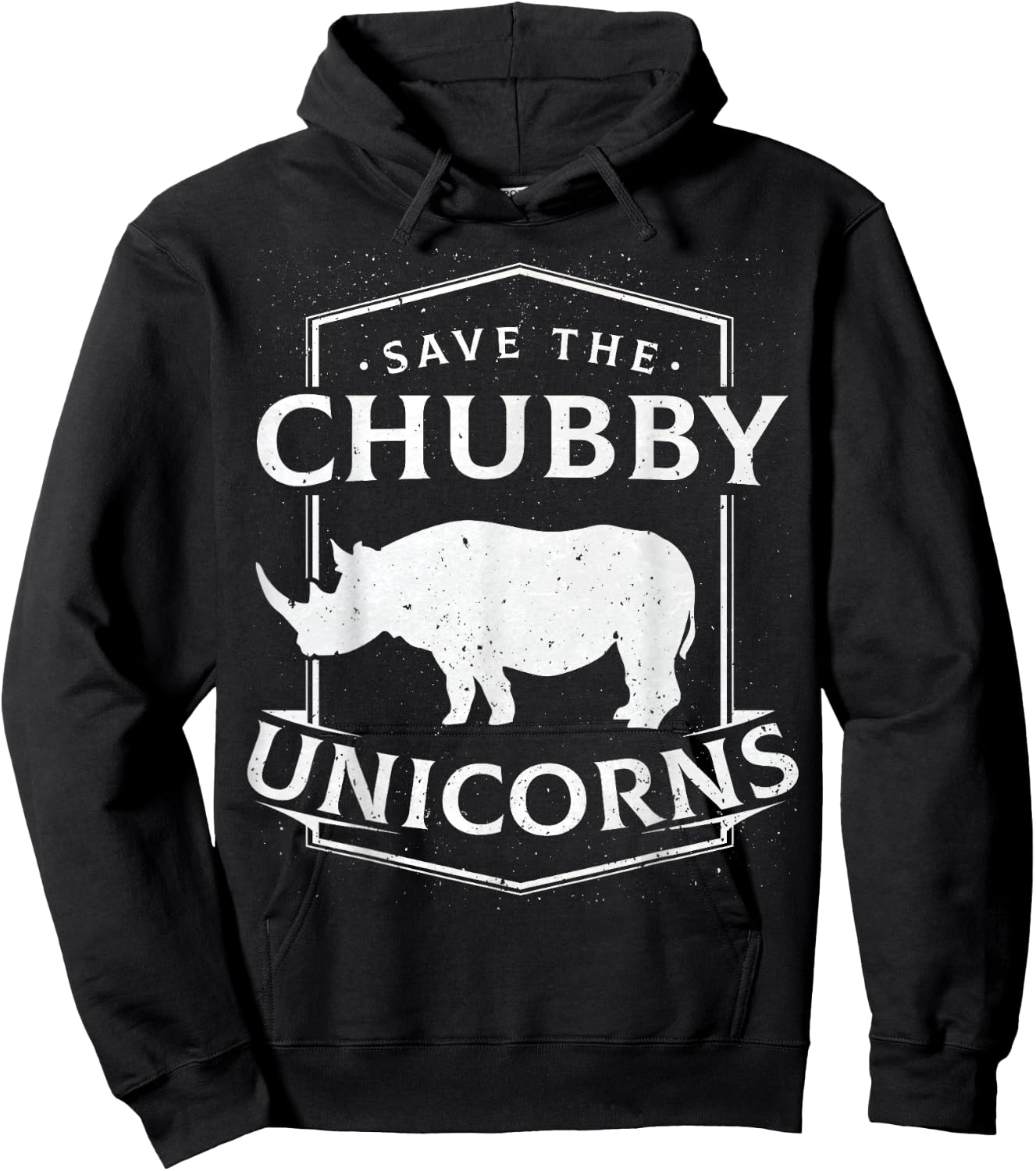 Save The Chubby Unicorns Gift Unicorn Rhino Shirt Hoodie - Hoodie | Black