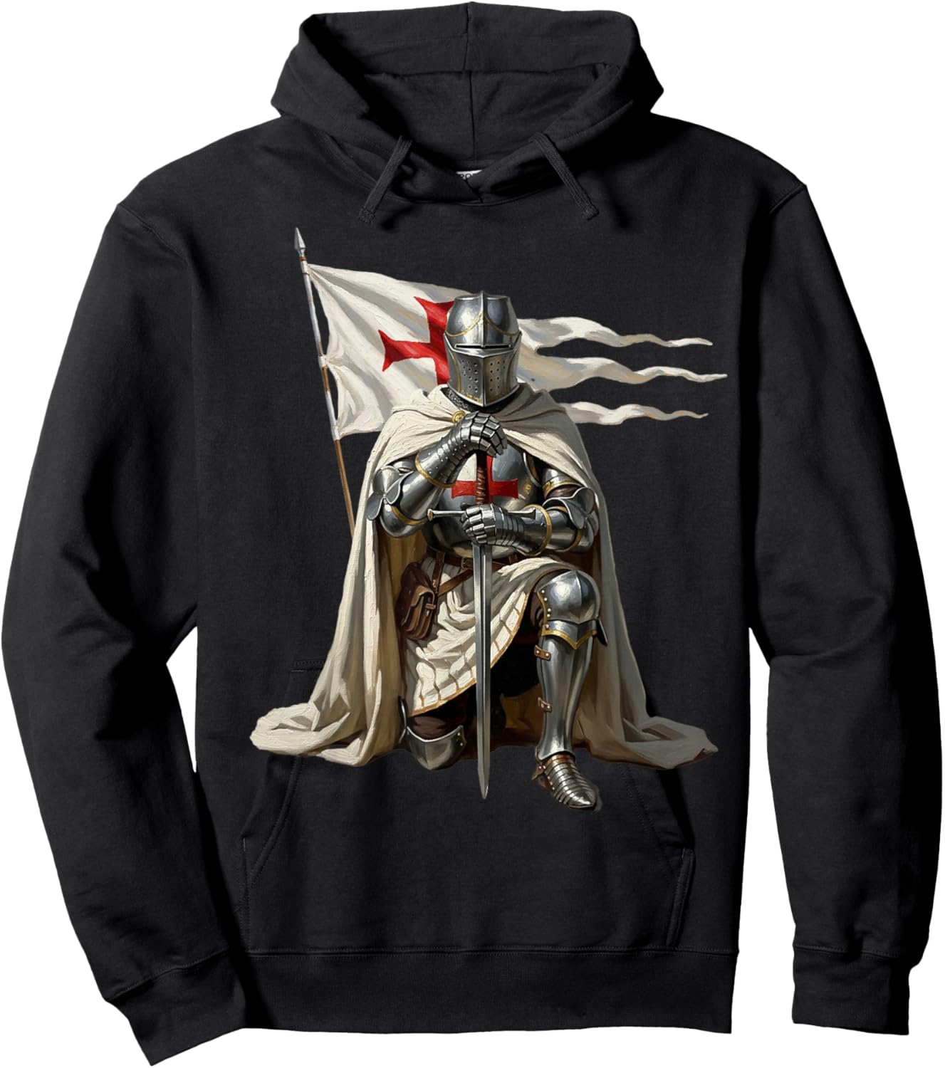Knight Templar Saint Crusader Hoodie - Hoodie | Black