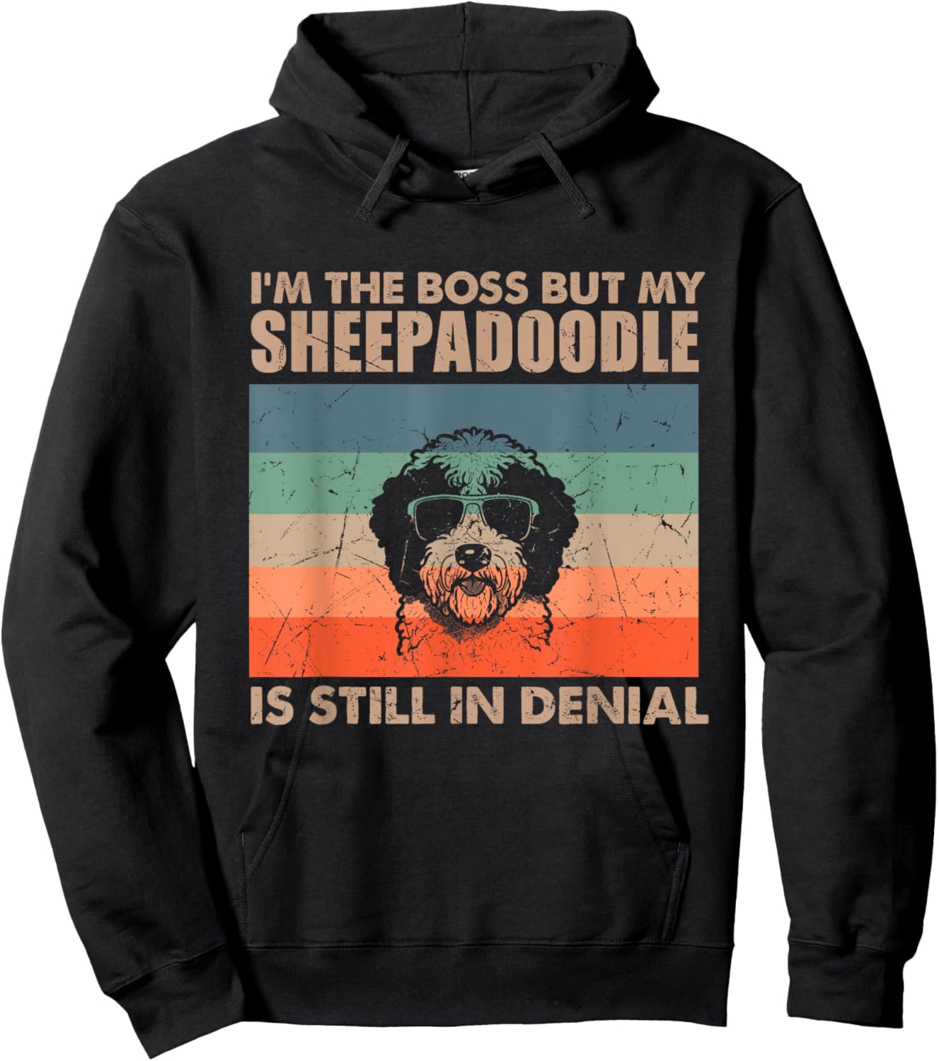 Vintage Sheepadoodle Dog Training Funny Dog Lover Men Women Hoodie - Hoodie | Black