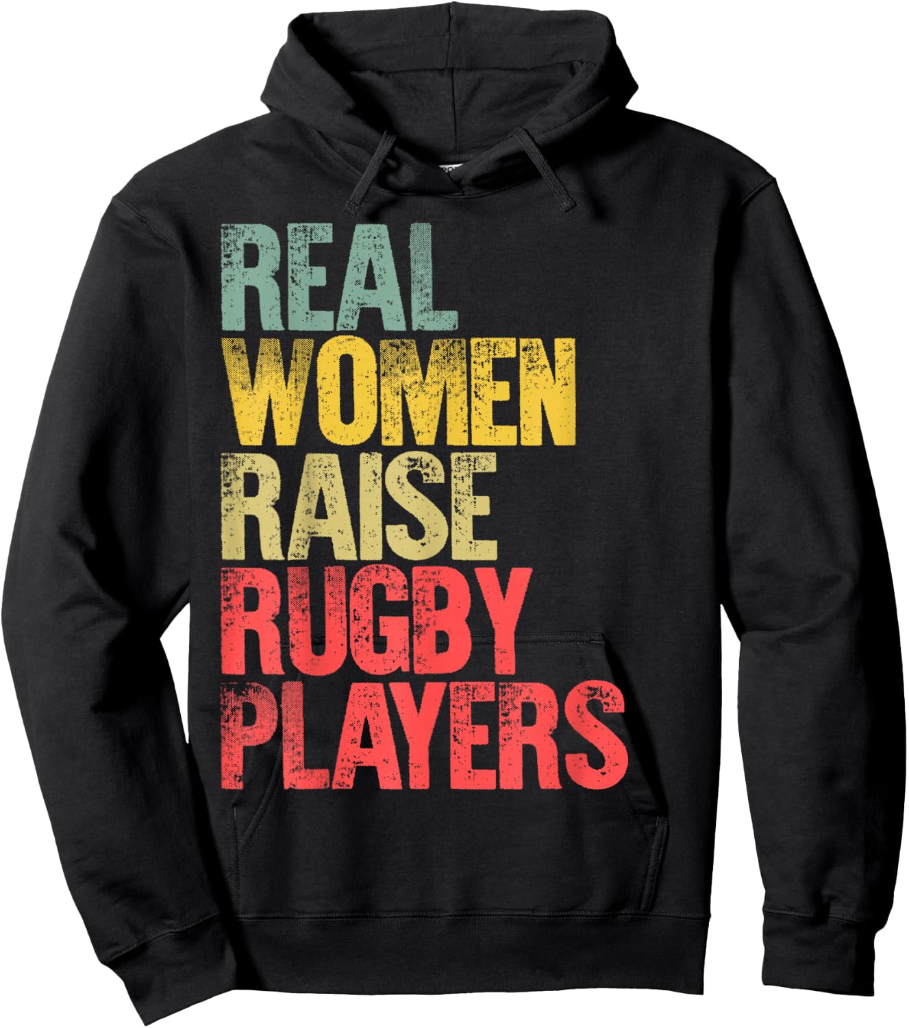Proud Mom Shirt Real Women Raise Rugby Players Gift Hoodie - Hoodie | Black