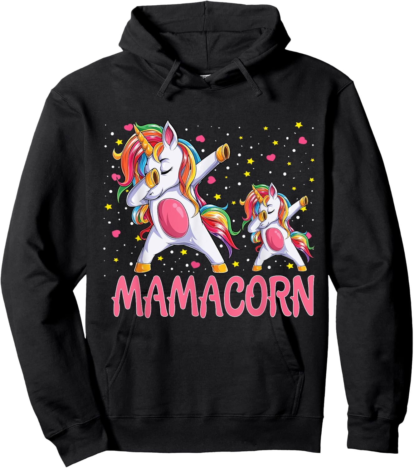 Mamacorn Unicorn Mom Baby Funny Mother's Day Hoodie - Hoodie | Black