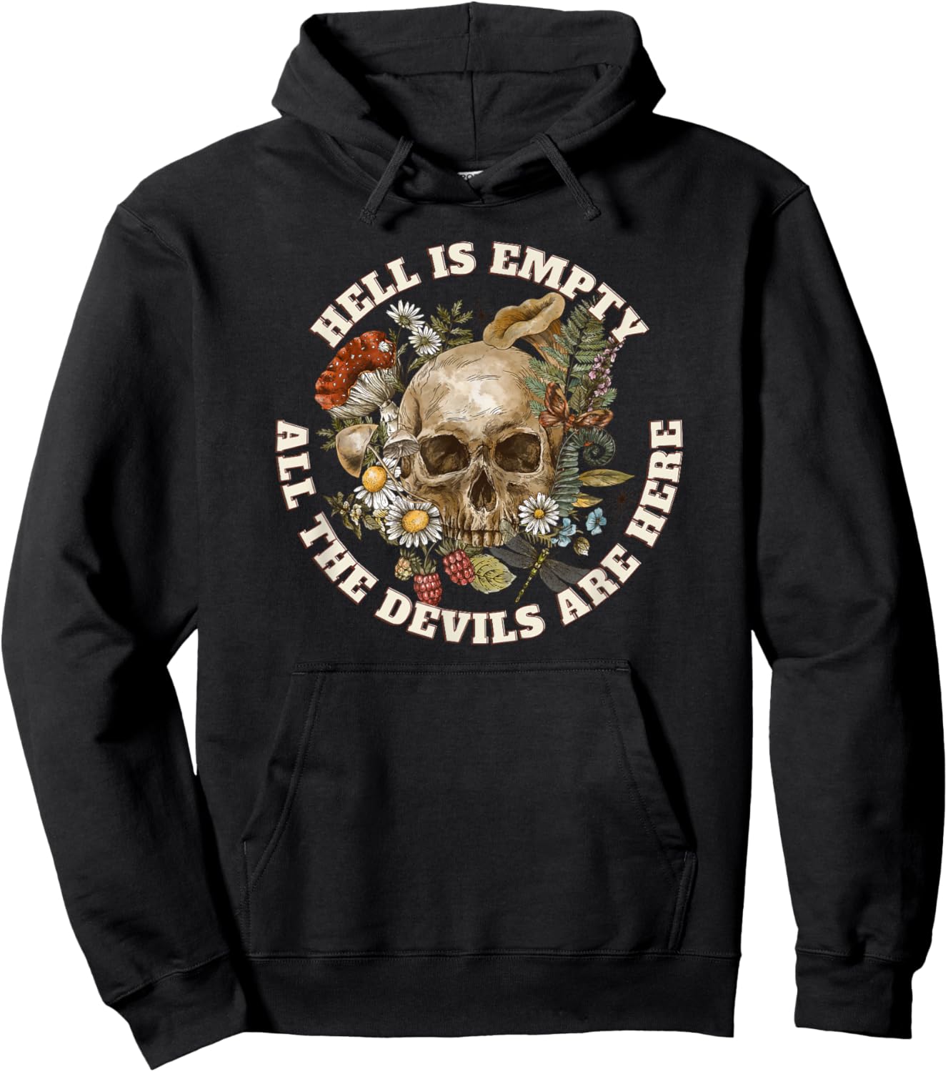 Hell is Empty All the Devils are Here - Shakespeare Quote Hoodie - Hoodie | Black