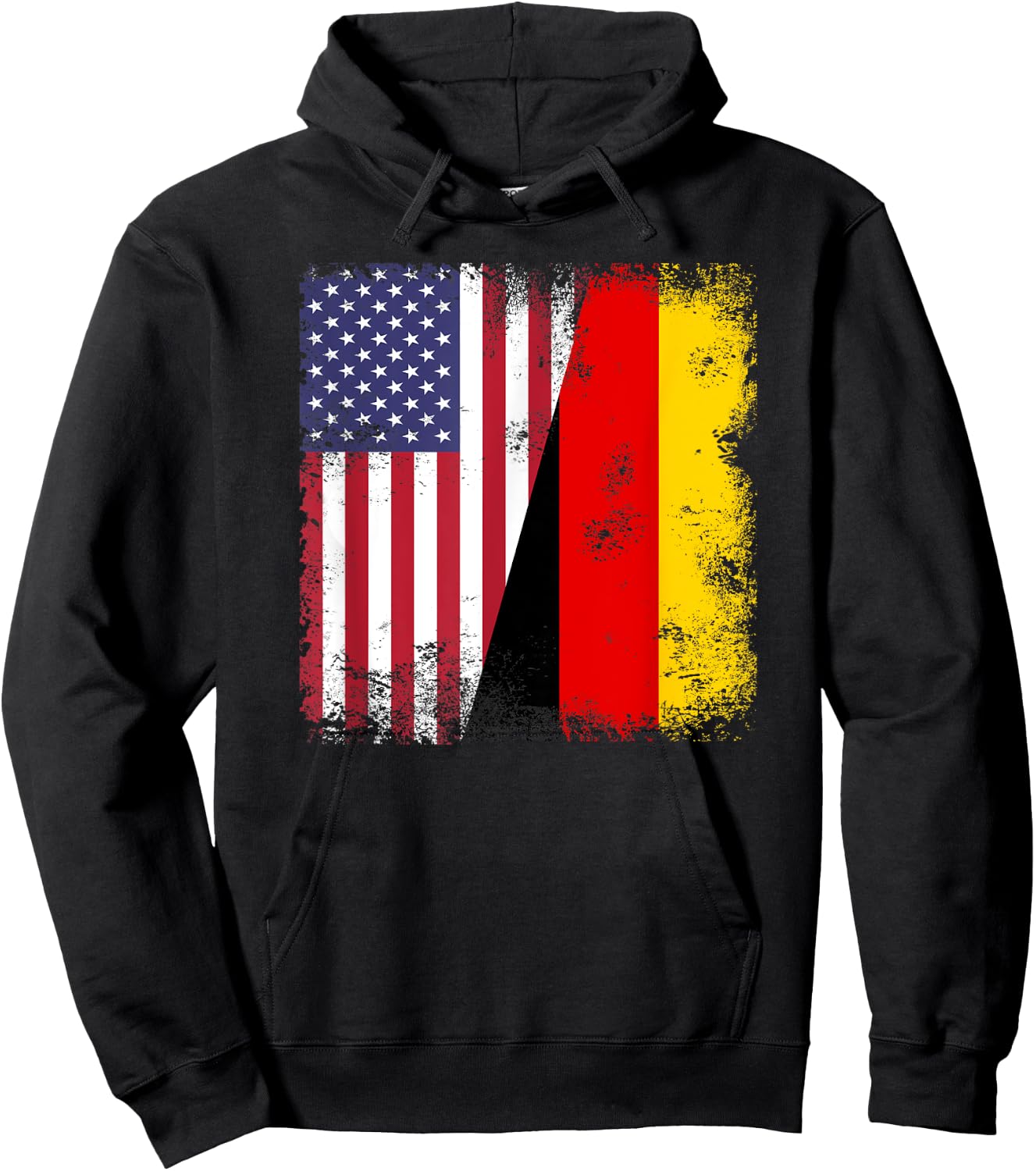 Half German Flag | Vintage Germany USA Gift Hoodie - Hoodie | Black