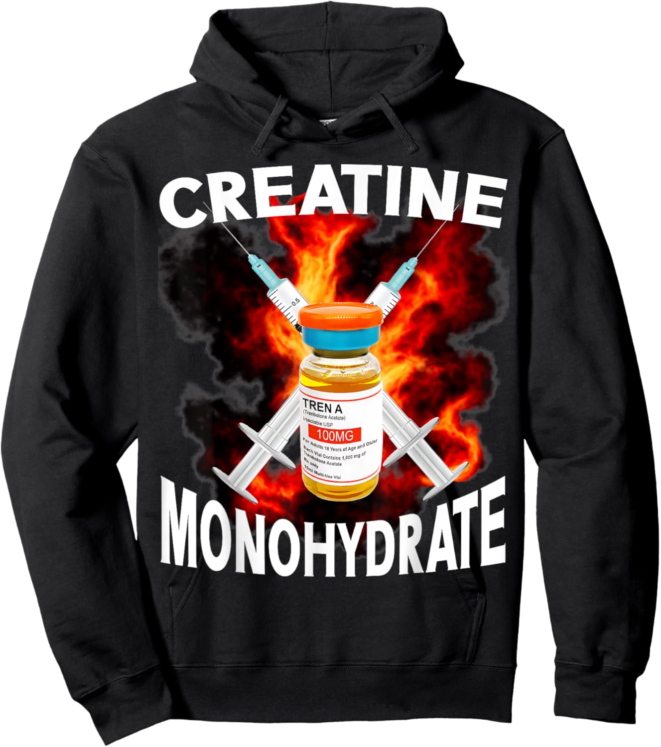 Funny Bodybuilding Weightlifting Creatine Monohydrate Hoodie - Hoodie | Black