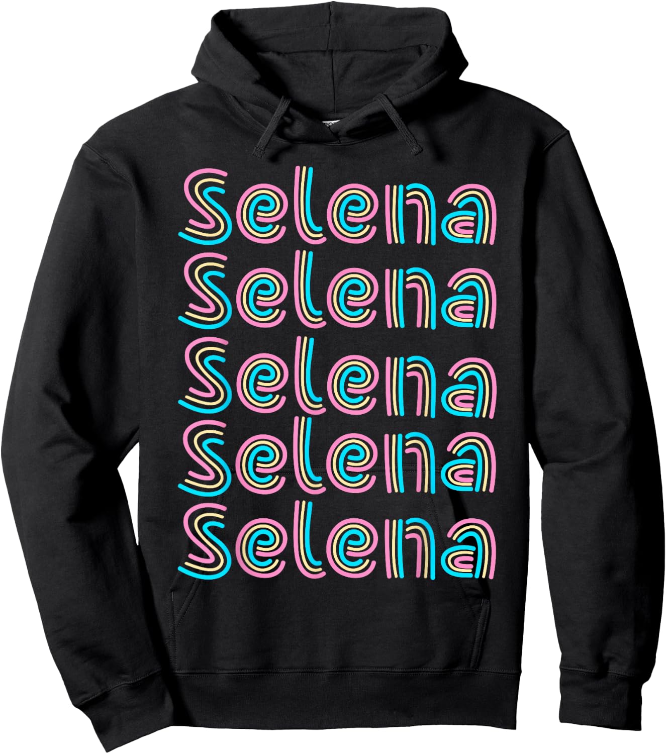 Girl Retro Selena First Name Personalized Candy Vintage kids Hoodie - Hoodie | Black