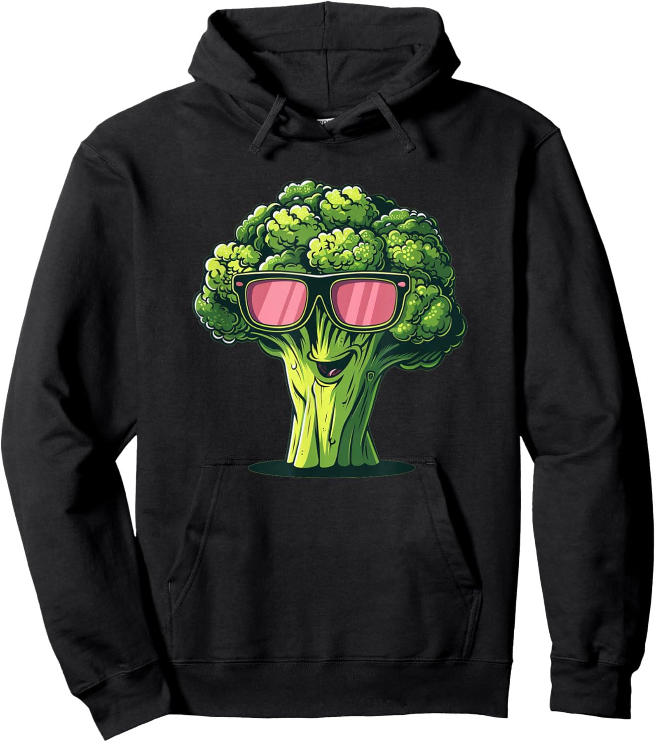 Funny Broccoli Face with Sunglasses Costume Hoodie - Hoodie | Black