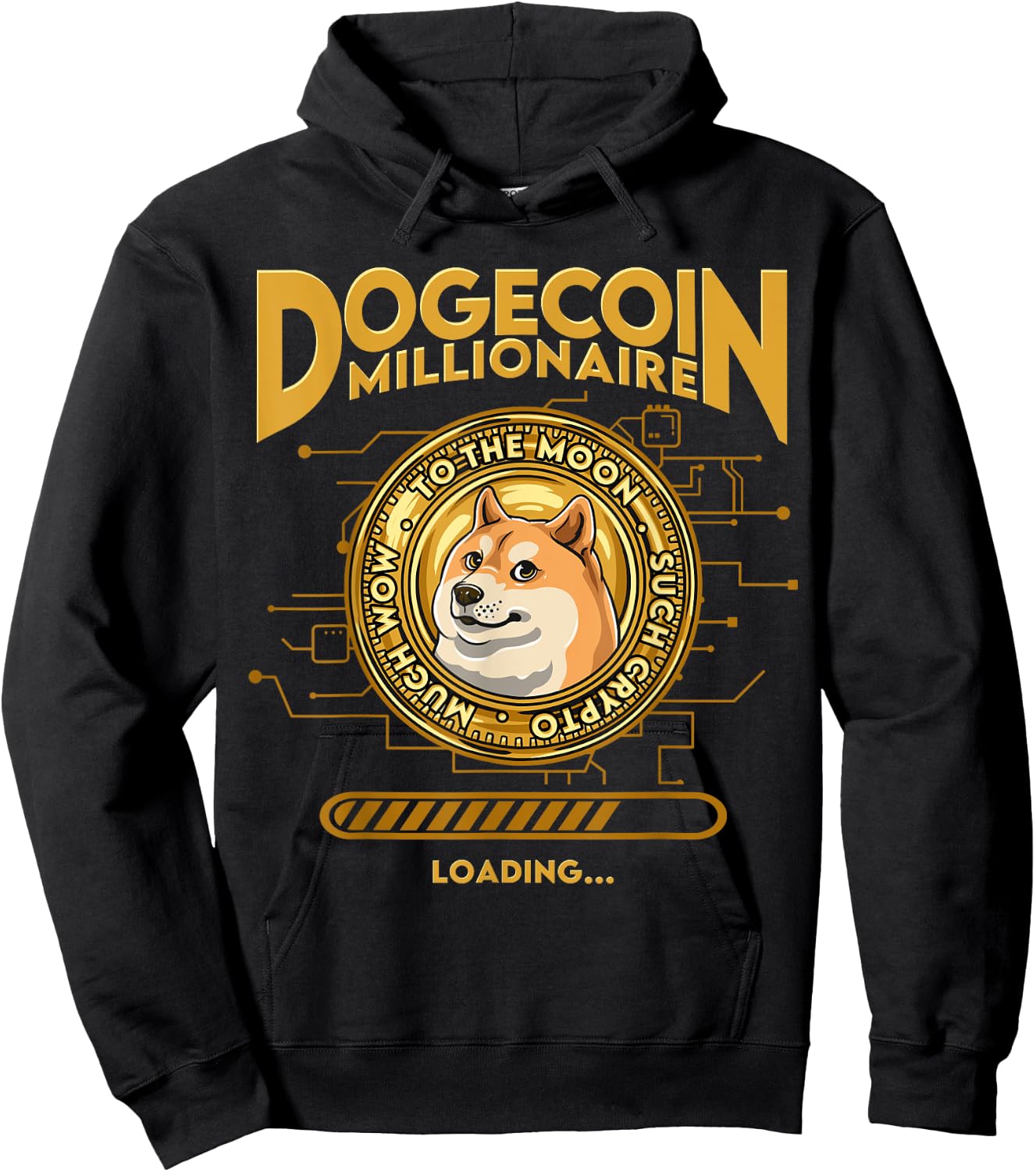 DOGE Dogecoin Crypto Coin Token Outfits Dogecoin Millionaire Funny DOGE Crypto - Black, Medium Hoodie - Hoodie | Black
